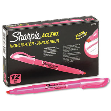 Sharpie® Pocket Style Highlighters, Fluorescent Pink Ink, Chisel Tip, Pink Barrel, Dozen freeshipping - TVN Wholesale